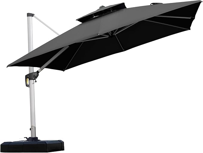 PURPLE LEAF 10ft Patio Umbrella Outdoor Square Umbrella Large Cantilever by PURPLELEAF