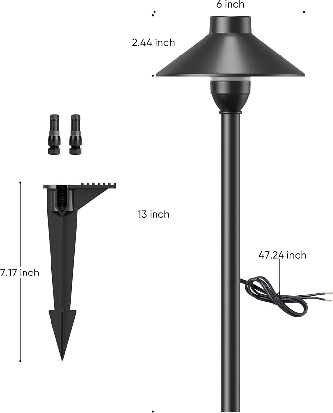 PARTPHONER Low Voltage Landscape Lighting 12-Pack, Aluminum 12V Pathway Lights - Image 7