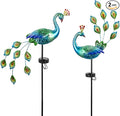 DREAMSOUL Peacock Solar Lights Outdoor 2 Pack, Waterproof Outdoor Solar Lights by DREAMSOUL