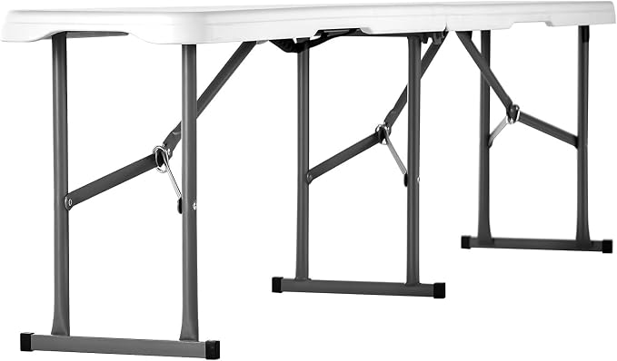 VEVOR Plastic Folding Bench, 6ft Portable Folding Bench, Smooth High Density - Image 6