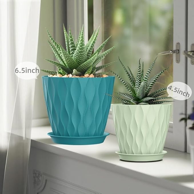 4/4.5/5/5.5/6/6.5/7 Inch Plant Pots, 7 Pack Flower Pots - Image 7