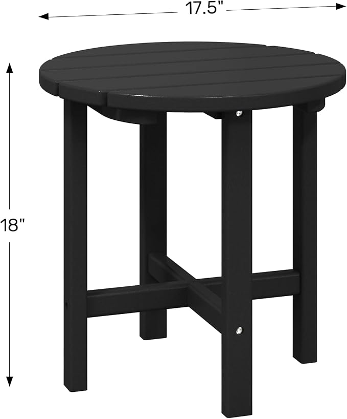 WestinTrends Dylan Adirondack Round Outdoor Side Table, Dark Brown - Image 3