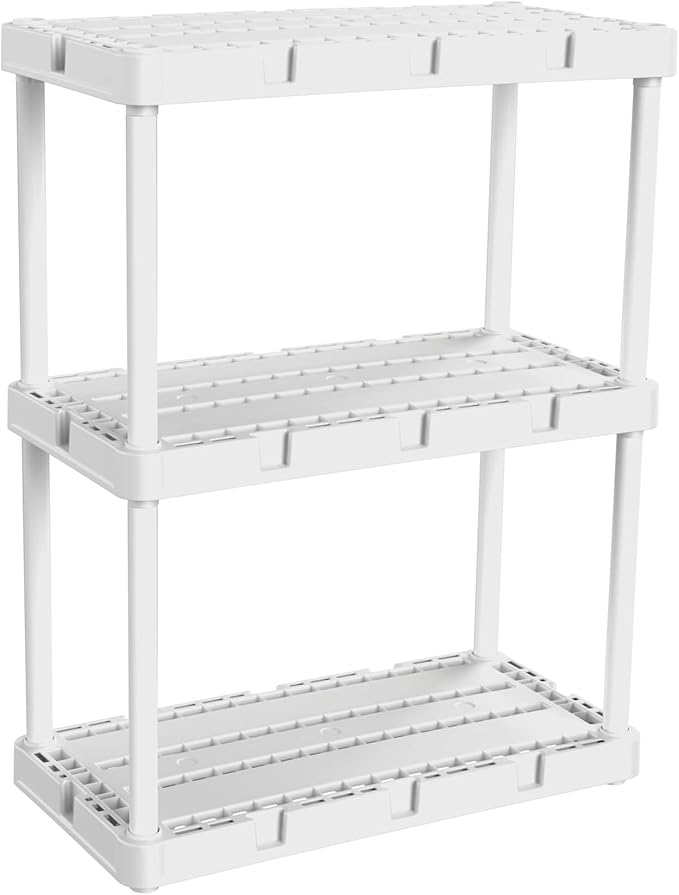 Gracious Living 3 Pack Light Duty Storage Shelves, Knect-A-Shelf 3-Shelf - Image 5