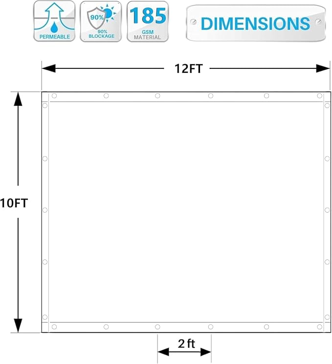 90% Shade Cloth Sun Shade Fabric Privacy Screen Shade Cover - Image 3