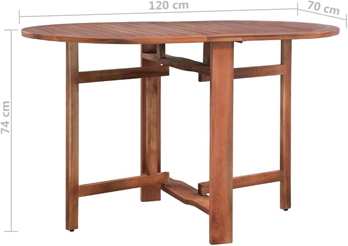 vidaXL Oval Acacia Wood Patio Dining Table - Image 8