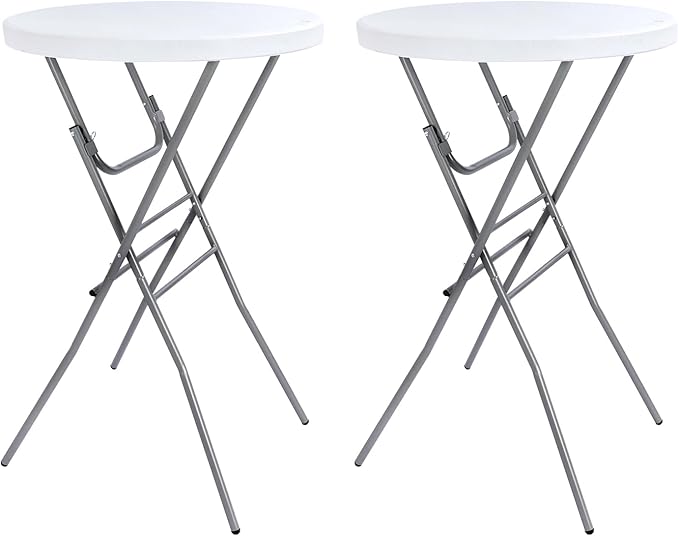 Cocktail Table 28in Folding Round High Top Indoor Outdoor by Home