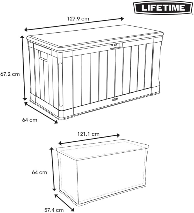 LIFETIME 60186 Heavy-Duty Outdoor Storage Deck Box, 116 Gallon, Desert - Image 7