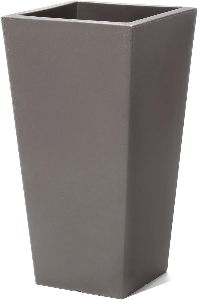Step2 Tremont Tall Square Tapered Planter, Indoor/Outdoor Plants, Efficient by Step2