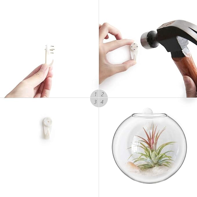 Mkono Wall Hanging Glass Terrariums Planter Oblate Flower Vase - Image 7