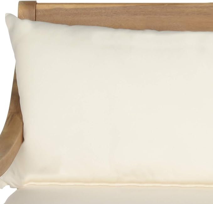 Safavieh Outdoor Collection Pasadena Brown /Taupe Acacia Wood Cushioned Daybed - Image 8