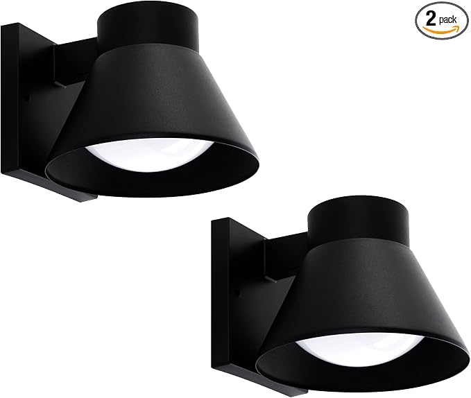 UME 2 Pack LED Outdoor Wall Light Fixtures, Exterior Waterproof Wall Lantern by UME