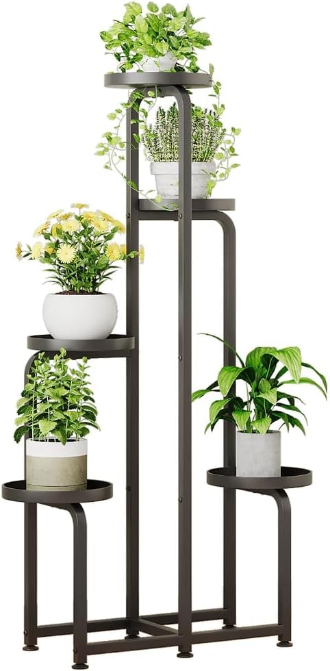 Plant Stand Indoor Outdoor 5 Tier Metal Plant Shelf by INGIORDAR