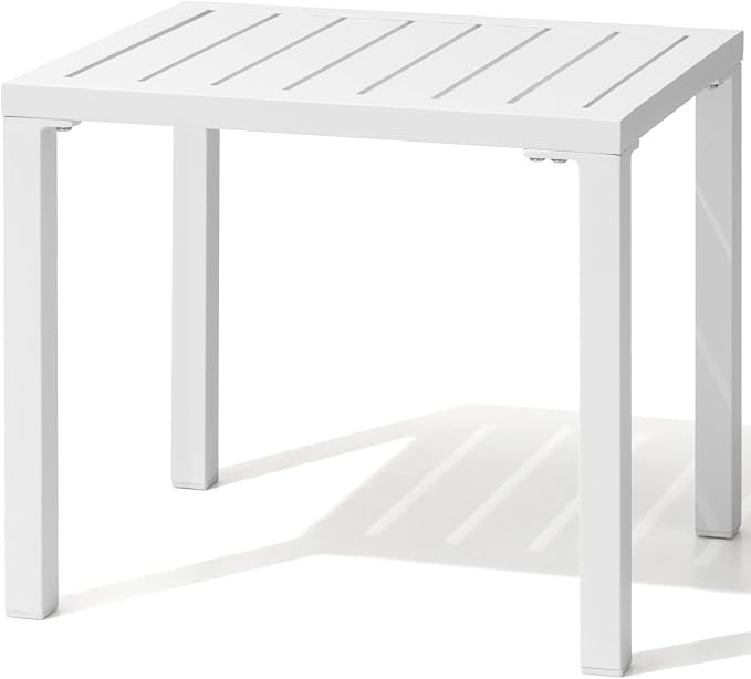 Crestlive Products Outdoor Side Table, Aluminum Rectangular Side/End Table - Image 9