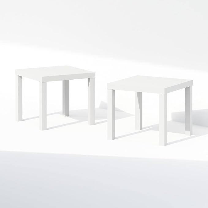 Furinno Classic Coffee Table Set of 2, Square Modern Coffee Table - Image 4