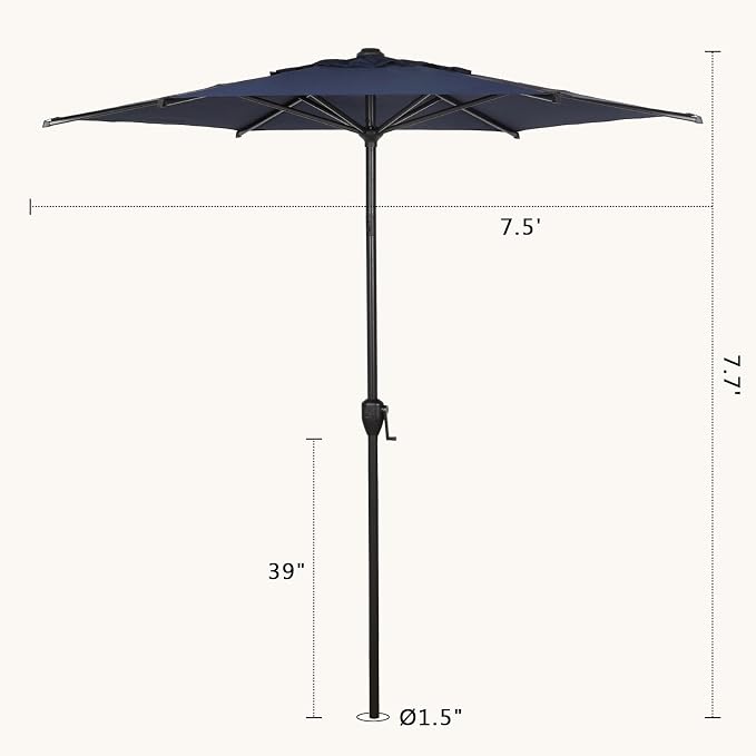 Abba Patio 7.5FT Lyon Outdoor Patio Umbrella Outdoor Table Umbrella - Image 7