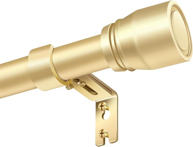 1” Diameter Gold Curtain Rods Itself is 30 to 90 inch, 1 Pack Fit 30-84 inch by Unknown