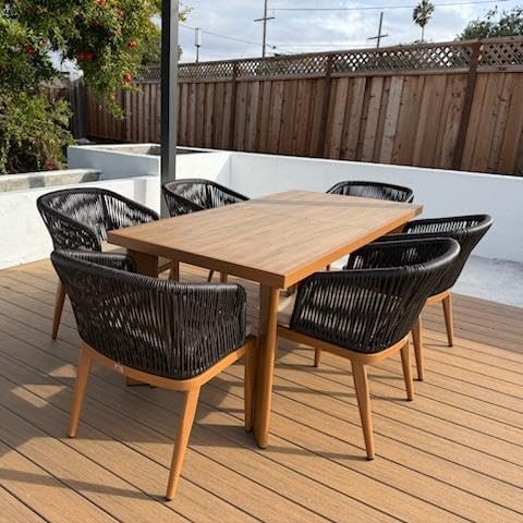 PURPLE LEAF 7 Pieces Outdoor Dining Set Patio Furniture Set Aluminum Wicker - Image 2