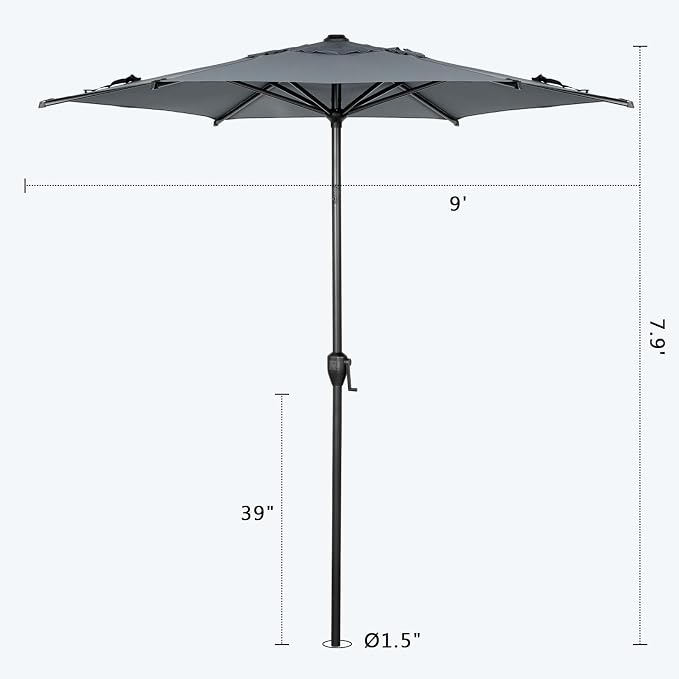 Abba Patio 9FT Lyon Outdoor Patio Umbrella Outdoor Table Umbrella - Image 3
