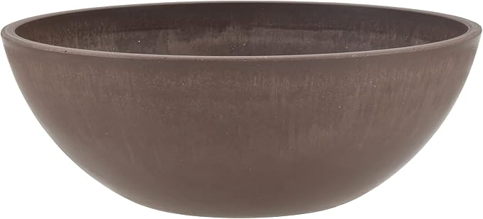 PSW Pot Collection M20C 8-inch Plastic/Stone/Wood Composite Low Bowl Planter – by PSW