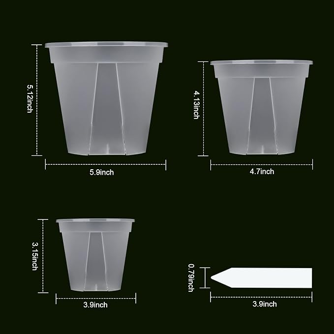 GREENPARA Transparent Plastic Planter 4/5 /6 inch Plant Nursery Pots - Image 2