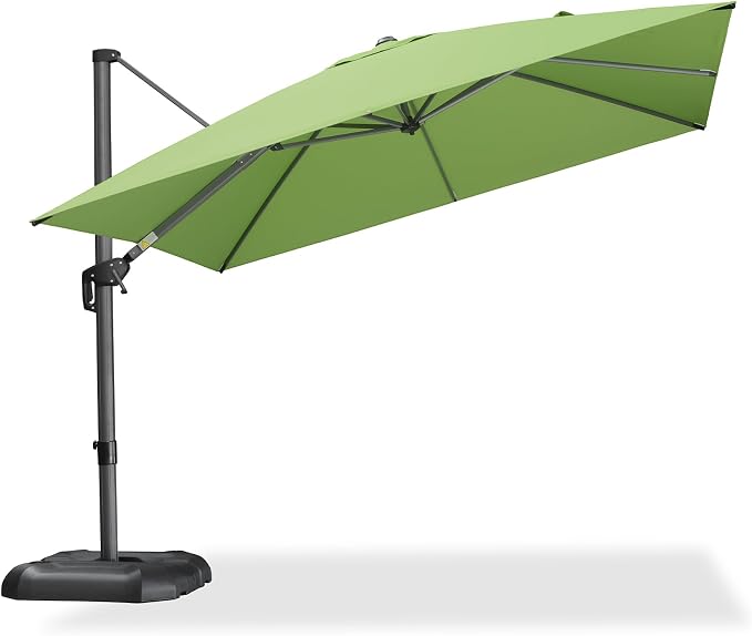 PURPLE LEAF 10 Feet Patio Umbrella Outdoor Cantilever Square Umbrella Aluminum - Image 2