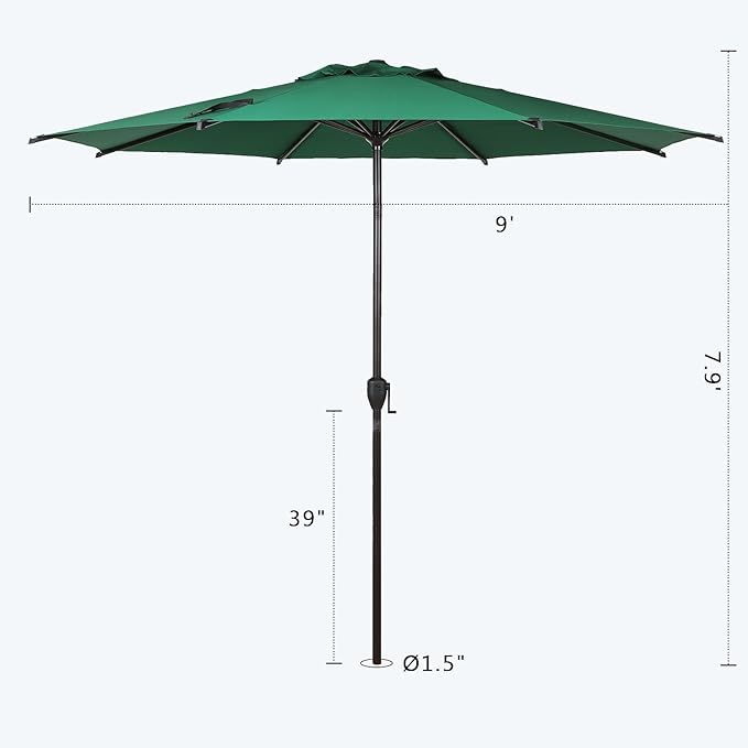 Abba Patio 9FT Lyon Outdoor Patio Umbrella Outdoor Table Umbrella - Image 3