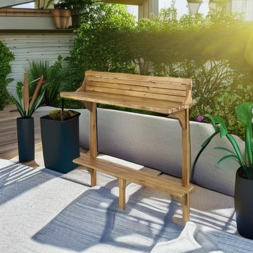 Christopher Knight Home Caribbean Outdoor Acacia Wood Balcony Bar Table - Image 7
