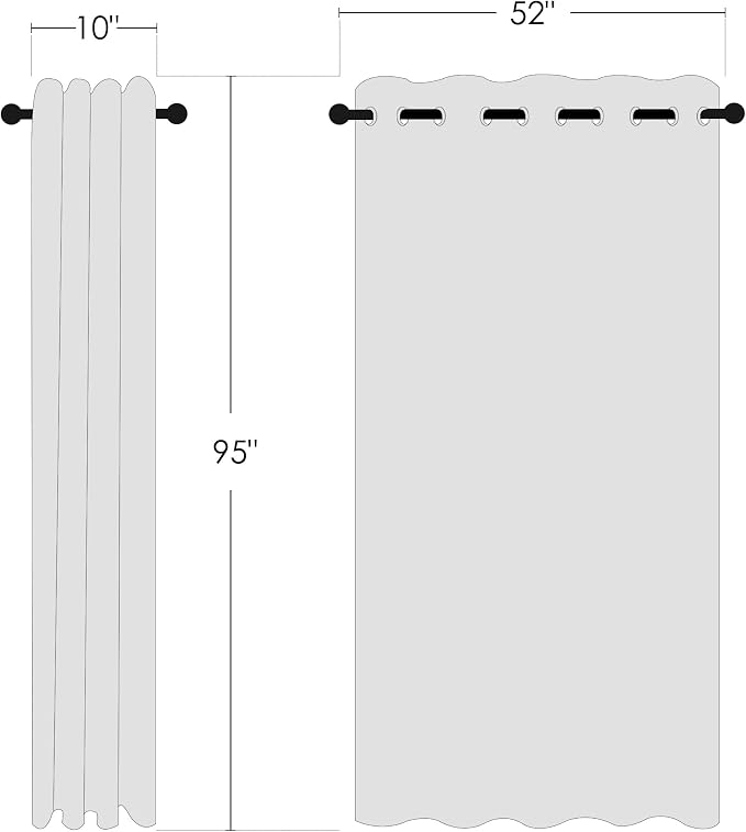 NICETOWN Bedroom Blackout Curtain & Drape 95 inch Length - Image 2