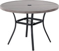 VICLLAX Round Patio Table with Adjustable Umbrella Hole, All Weather Outdoor by HOME