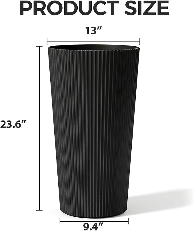 23.6" Tall Planters for Outdoor Plants, Large Outdoor Planters for Front Porch - Image 2