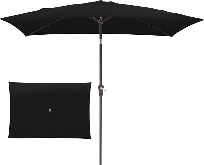 JEAREY 6.5x10 ft Rectangular Patio Umbrellas Outdoor Market Umbrella by JEAREYOutdoorsCollection