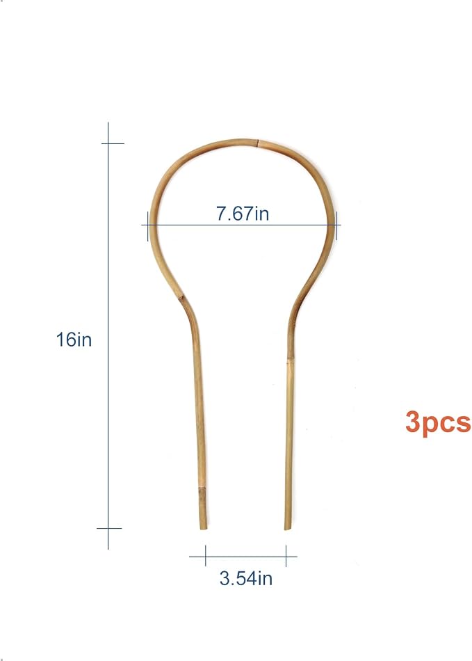 3Pack Bamboo Trellis 16 Inch Round Shaped Small Plant Trellis - Image 3