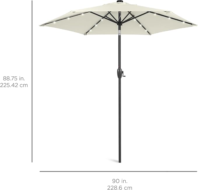 Best Choice Products 7.5ft Outdoor Solar Market Table Patio Umbrella - Image 7