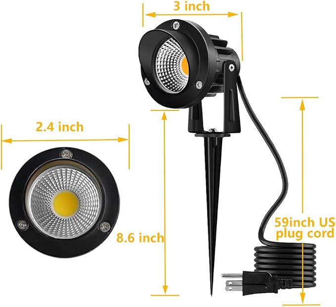 Romwish 120V LED Landscape Lights, 10W 120V Outdoor Landscape Lighting - Image 5