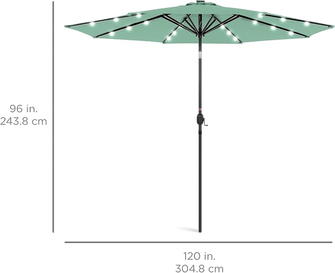 Best Choice Products 10ft Solar Polyester LED Lighted Patio Umbrella w/Tilt - Image 7