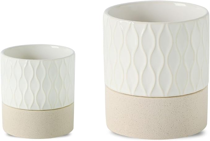 Nihow Self Watering Plant Pot for Indoor Plants: 4.5+6 Inch Ceramic Planter by Nihow