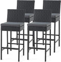 ECOTOUGE Wicker Bar Stools Set of 4, Outdoor Rattan Barstools Counter Height by ECOTOUGE
