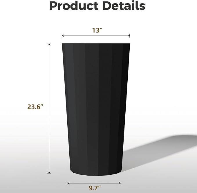 23.6" H Tall Planters for Outdoor Plants, 2 Pack Large Outdoor Planters for - Image 2