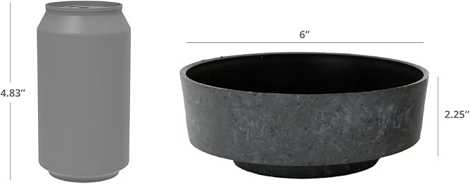 The HC Companies 6 Inch Round Plastic Succulent Capri Bowl 6"x6"x2.25" in Faux - Image 4