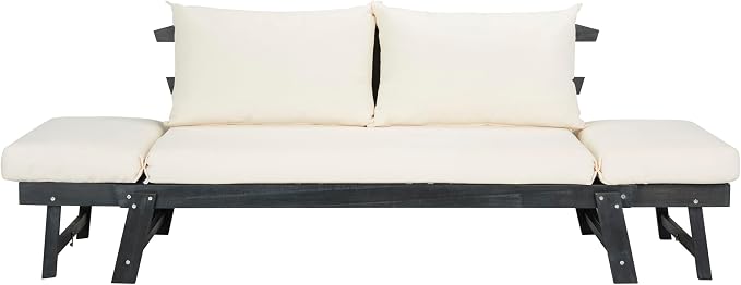 Safavieh PAT6745A Outdoor Collection Tandra Grey Modern Contemporary Daybed Day by SAFAVIEH