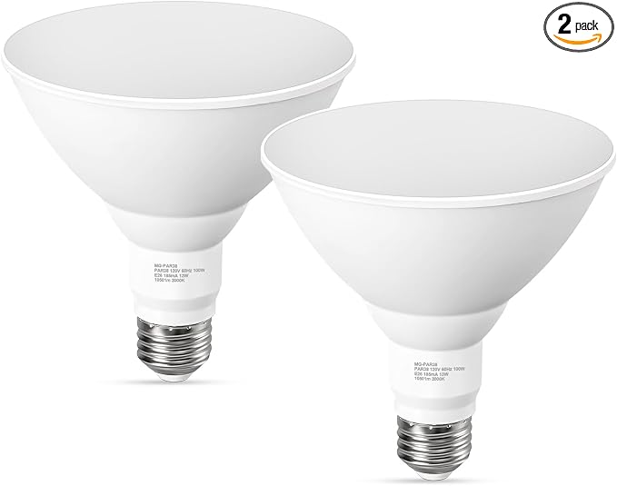 PAR38 Outdoor Flood Light Bulbs, LED Flood Light Bulb Warm White 3000K by GvvooHome