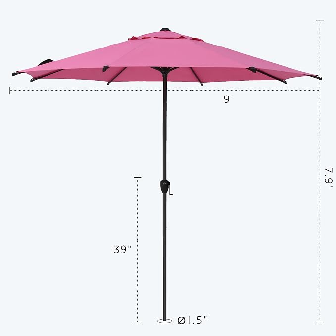 Abba Patio 9FT Lyon Outdoor Patio Umbrella Outdoor Table Umbrella - Image 3