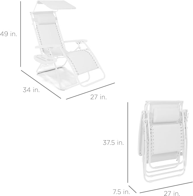 Best Choice Products Folding Zero Gravity Outdoor Recliner Patio Lounge Chair - Image 2