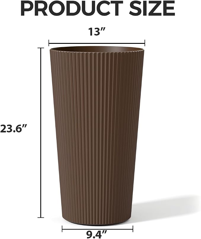 23.6" Tall Planters for Outdoor Plants, Large Outdoor Planters for Front Porch - Image 2