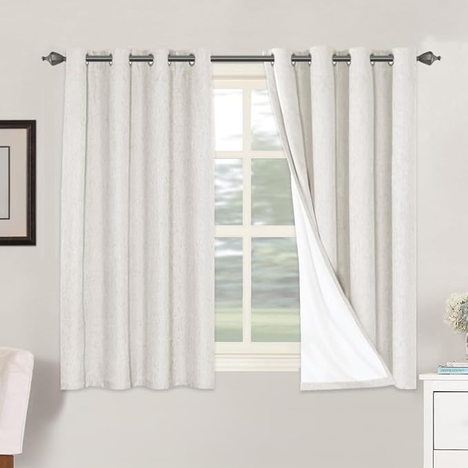 H.VERSAILTEX Primitive Linen Curtains 100% Blackout Curtain Drapes Burlap by HVERSAILTEX
