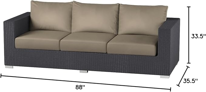 Modway Convene Wicker Rattan Outdoor Patio Sofa - Image 2