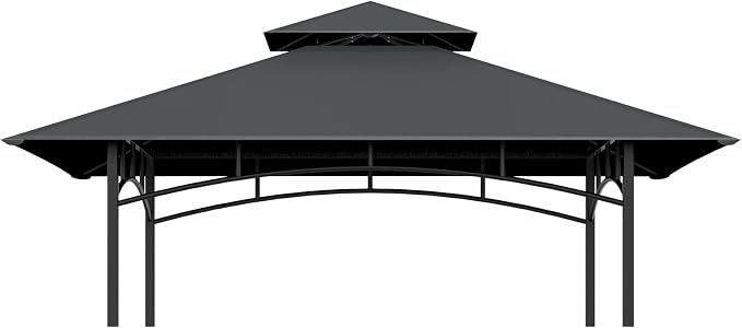 Grill Gazebo Replacement Top, 5 * 8 Outdoor BBQ Top Cover, Double Layer BBQ by COVBOARD