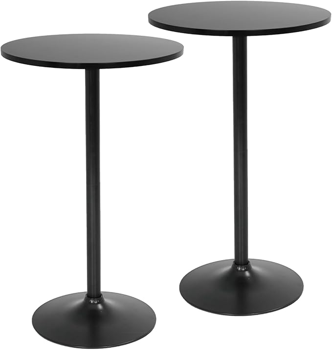 FDW Bistro Pub Table 2 Pack 40 Inch Height Cocktail Table Round Bistro Bar Table by FDW