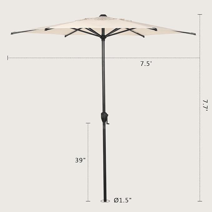 Abba Patio 7.5FT Lyon Outdoor Patio Umbrella Outdoor Table Umbrella - Image 7