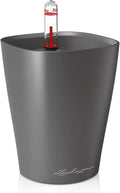 Lechuza MINI-DELTINI Charcoal Metallic, Self-Watering Small Indoor Planter by LECHUZA